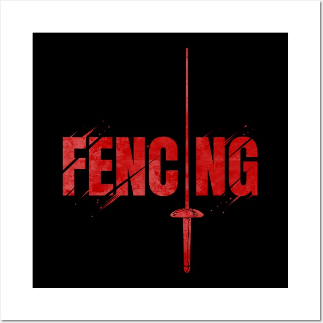 Red Logo with Foil - The Logo for Fencing Wall Art by SinBle